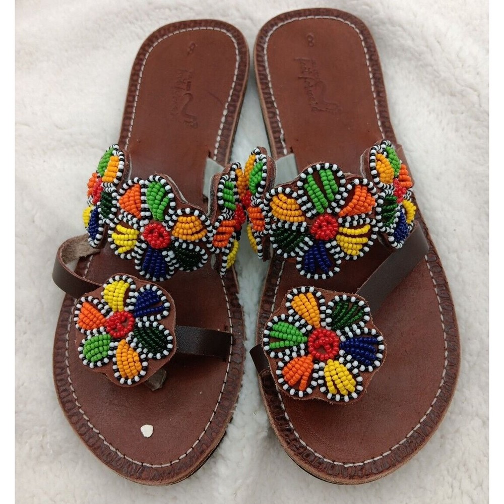 New Handmade "Her Best Foot Forward - The Forecastle Swirl Sandals" sz 8